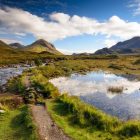 Cuillin sziklás hegység Skye-szigeten, Skócia