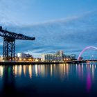 Glasgow kikötője alkonyatkor, Skócia