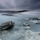 Kleifarvatn vulkáni tó Reykjanes-félszigeten, Dél-Izland